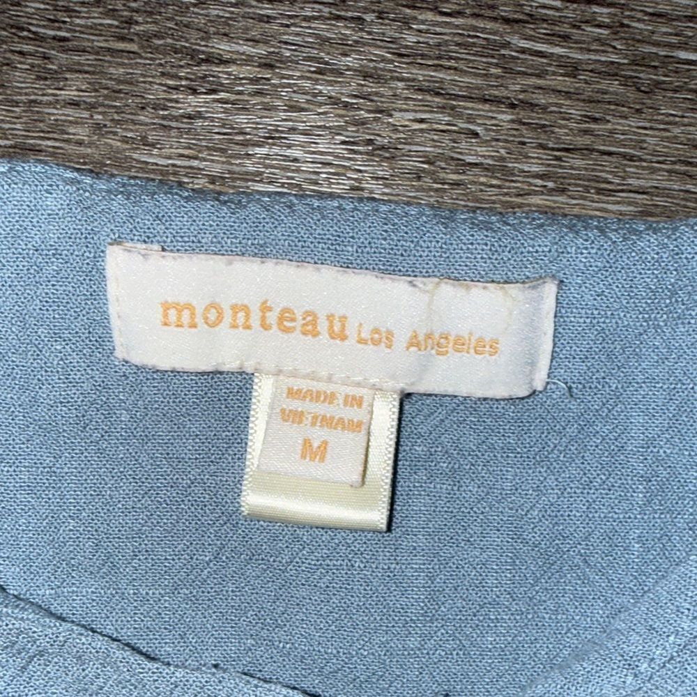 Monteau Blue Button-Down Mini Dress - Picture 3 of 3